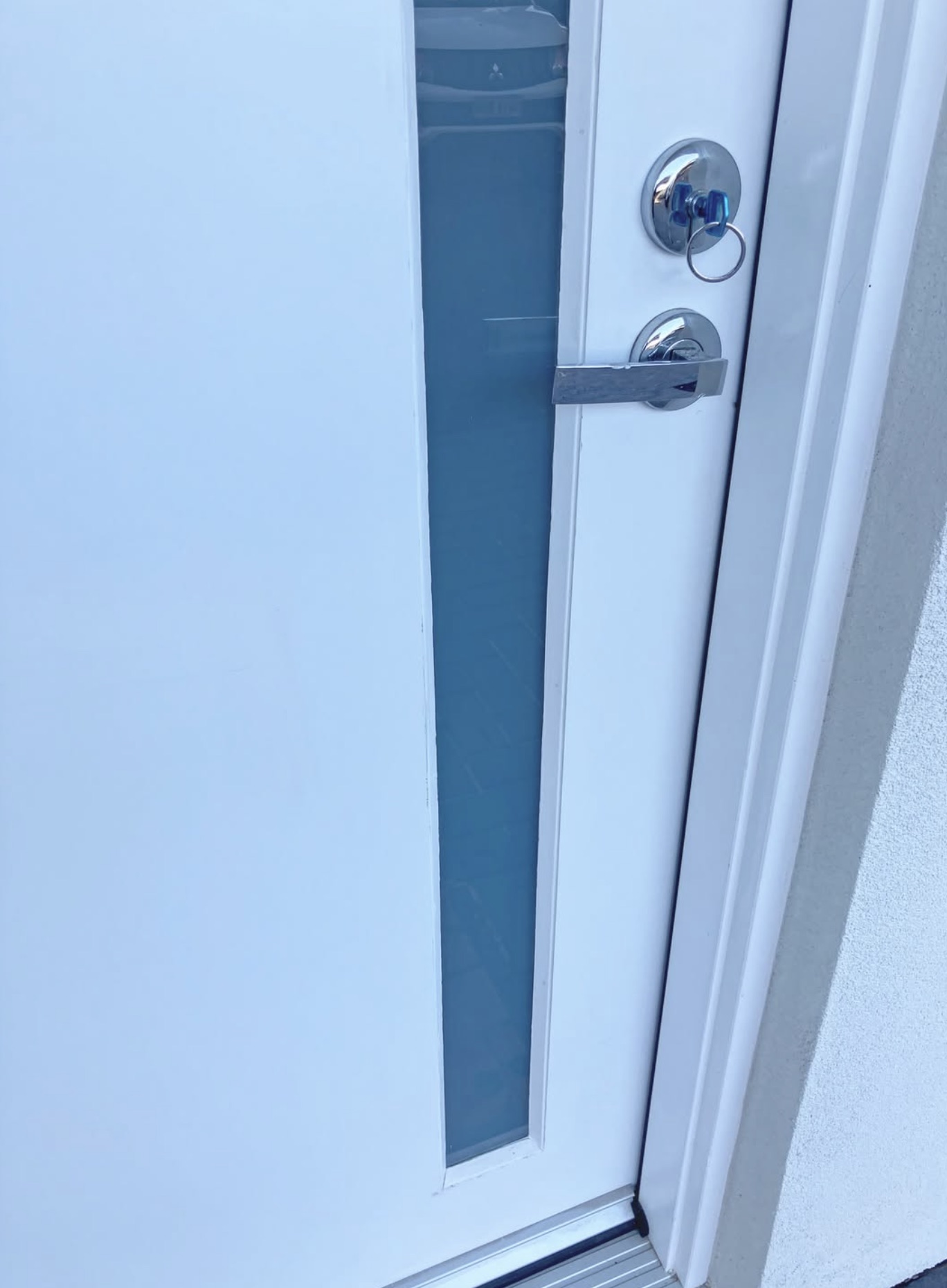 Glass door with handle, example of glass door services by Burnside Glass